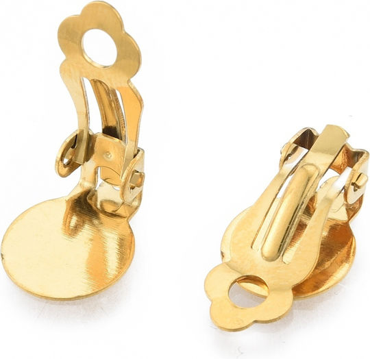 Stahlclips Runde Oberfläche Gold 10mm 10 Stück