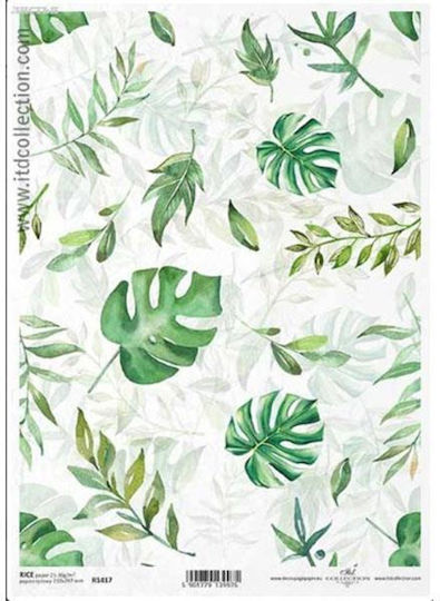 Next Green Leaves Reispapier Decoupage Green