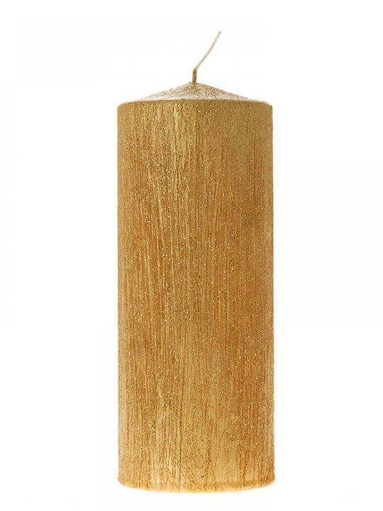 Iliadis Scratch Christmas Gold Candle 18x7cm