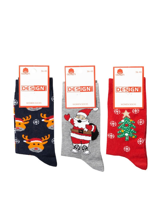 Design Women's Christmas Socks Multicolour 3Pack
