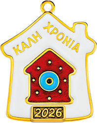 Metal Decorative Little House "Happy New Year" ...