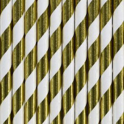 PartyDeco Stripped Gold Χάρτινα