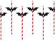 PartyDeco Halloween Fledermäuse Strohhalm Rot 1Stück