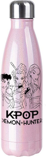 Μπουκάλι Θερμός Kpop Demon Hunters 500ml Ροζ Ιριδίζον