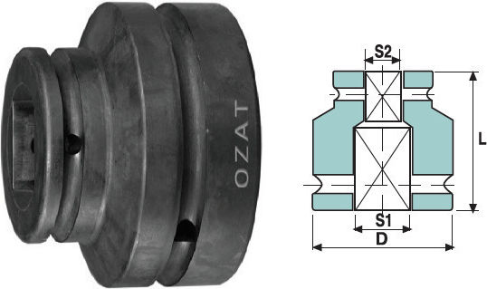 Female-to-Female Impact Adapter 1" 3/4"