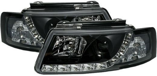 Front Led Lights Vw Passat 3b/b5 1997-2000 Black H1 Bulbs Set 2 Pieces Swv08gxb