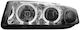 Φανάρια Εμπρός Angel Eyes Seat Leon Toledo 1999-2004 Chrome Λάμπες Η1 Σετ 2τμχ Seat Juνυαν