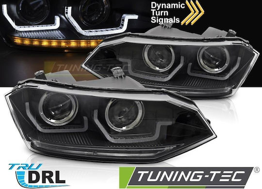 Φανάρια Εμπρος Led Vw Polo Aw 2017-2021 Dynamic Φλάς 2 Τμχ Lpvwy2