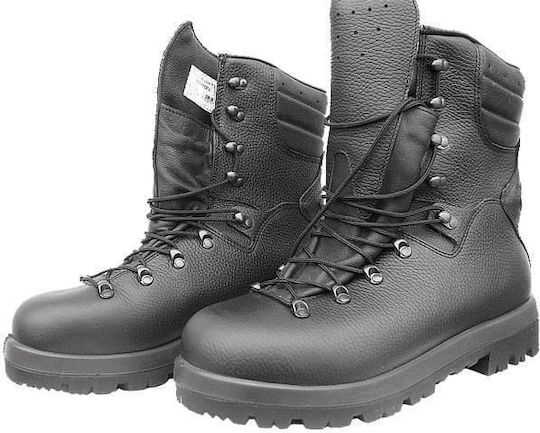 Demar Waterproof Leather Black Military Boots