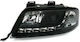 Φανάρια Εμπρός Audi A6 Φώτα Ημέρας 1997-2001 Allroad 1999-2005 Μαύρα Λάμπες Η1 Σετ 2τμχ Audi Sοναr