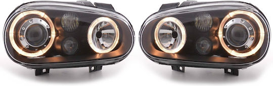 Car Bulbs Angel Eyes Front Vw Golf 4 Look Gti R32 Black 2 Pieces 13541