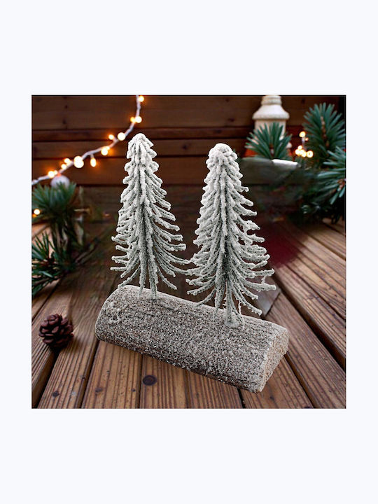 Weihnachtsdekorationen mit Bäumen Schneebedeckte Holzstämme 1epx3161