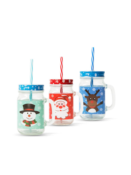 Pahar De Crăciun Din Sticlă 13 Cm 450 Ml (Desene Și Modele Diverse)