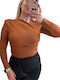 Irene Vilou Damen-Bodysuit Braun mit Spitze