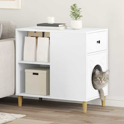 Vidaxl Къща За Котки Бяла 72 X 42.5 X 70 См Обр...