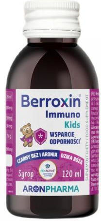 AronPharma Berroxin Immuno Kids Special Food Supplement for Immune System Enhancement 120ml Black Elderberry and Chokeberry