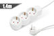 Delight Steckdosenleiste 3 Positionen mit Kabel 1.4m