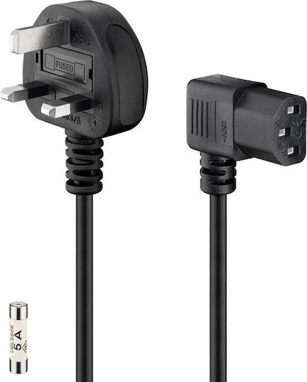Goobay Type G (UK) / IEC C13 - IEC C13 Cable 2m Μαύρο 45767