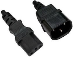 IEC C13 - IEC C14 Cable 2m Μαύρο 02.005.0066 IEC C13 - IEC C14 Cable 2m Μαύρο 02.005.0066