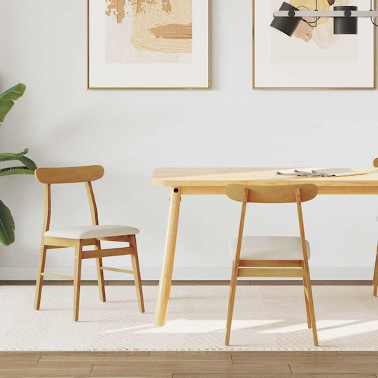 Dining Room Wooden Chair Natural, Light 43x44.5x77cm 2pcs