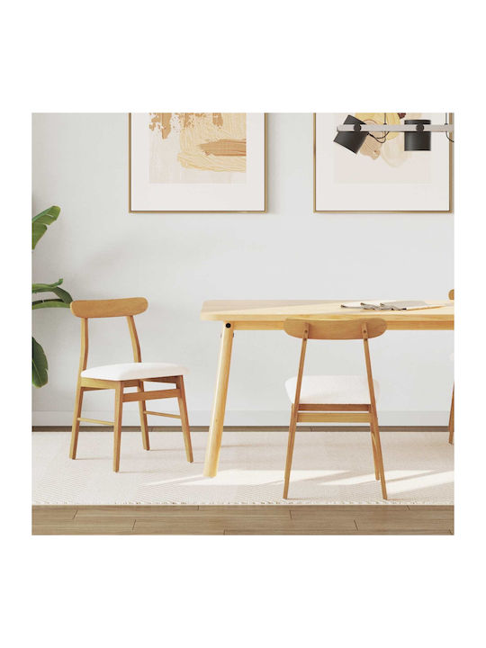 Dining Room Wooden Chair Φυσικό, Ανοιχτό 43x44.5x77cm 2pcs