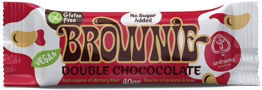 Μπαρα Brownie Φουντουκι Διπλη Σοκολατα Χωρις Γλουτενη 40γρ 12 Τεμαχιων Anthema