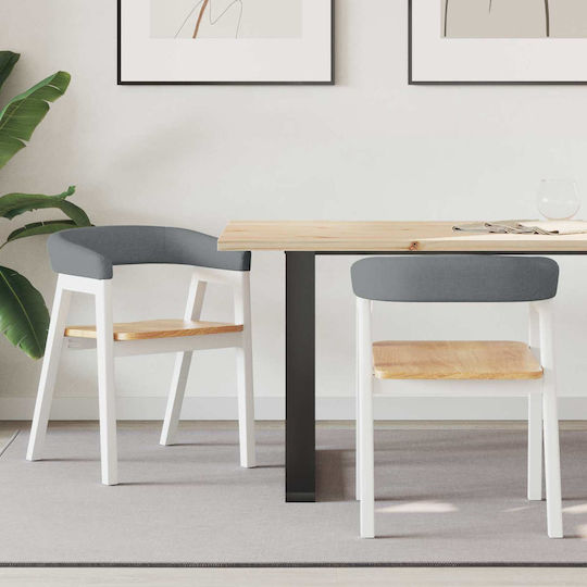 Outdoor Chair Wooden White 2pcs 54x57x73cm