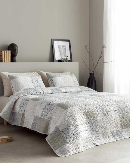 Vesta Home Κουβερλί Σετ Υπέρδιπλο Λευκό 220x230cm 3τμχ