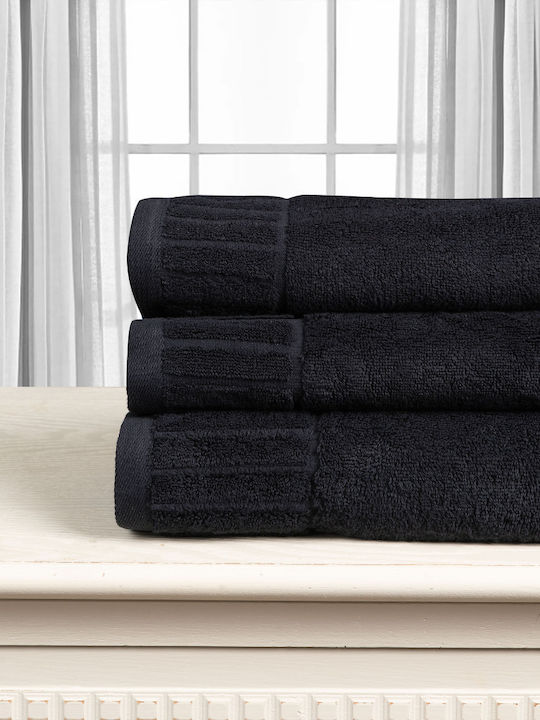 Silk Fashion Hand Towel Melodia 40x60cm Black Weight 600gr/m²