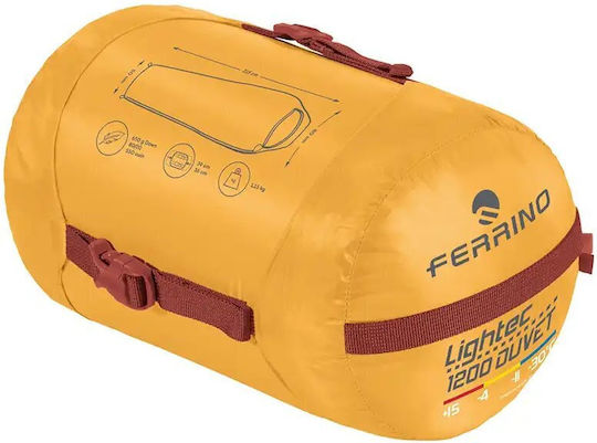 Ferrino Sleeping Bag Μονό Lightech 1200 Duvet Rds Golden