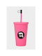 Karl Lagerfeld Glass made of Glass in Pink Color with straw
