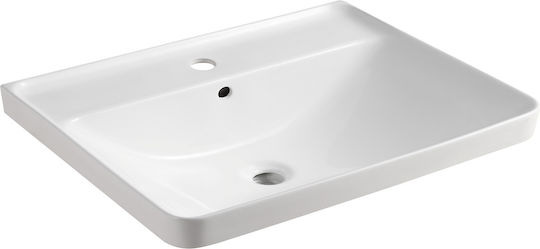 Vinci Slim Επικαθήμενος Νιπτήρας Πορσελάνης 90x47.8x20.5cm Λευκό Γυαλιστερό