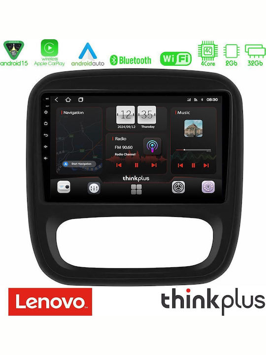 Lenovo Ηχοσύστημα Αυτοκινήτου για Opel Vivaro Fiat Talento Renault Trafic Nissan NV300 2014 με A/C (Bluetooth/USB/AUX/WiFi/GPS/Apple-Carplay/Android-Auto) με Οθόνη Αφής 9"