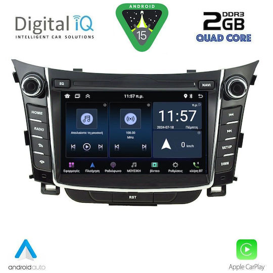 Digital IQ Ηχοσύστημα Αυτοκινήτου για Hyundai i30 2012-2017 (Bluetooth/USB/AUX/WiFi/GPS/Apple-Carplay/Android-Auto) με Οθόνη Αφής 7"