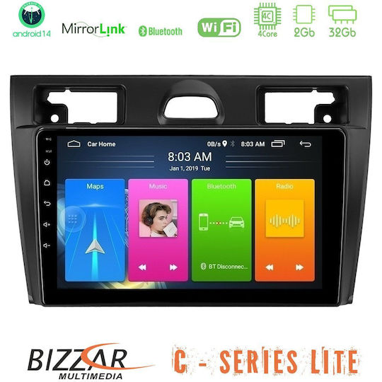 Bizzar Car Audio System for Ford Fiesta / Fusion 2006-2008 (Bluetooth/USB/AUX/WiFi/GPS/Apple-Carplay/Android-Auto) with Touch Screen 9"