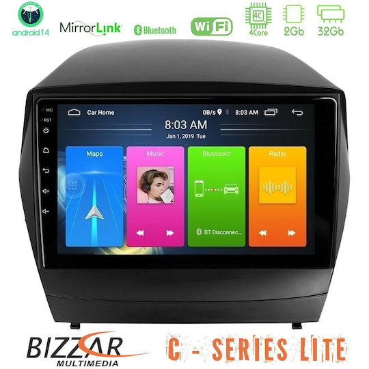 Bizzar Ηχοσύστημα Αυτοκινήτου για Hyundai iX35 2010-2013 με A/C (Bluetooth/USB/AUX/WiFi/GPS/Apple-Carplay/Android-Auto) με Οθόνη Αφής 9"