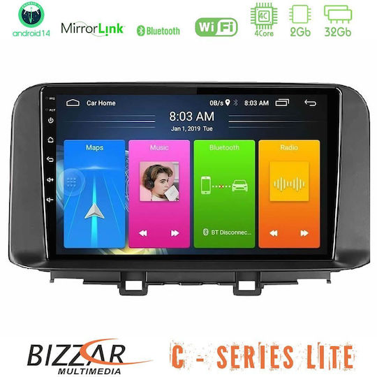 Bizzar Car Audio System for Hyundai Kona 2018-2023 (Bluetooth/USB/AUX/WiFi/GPS/Apple-Carplay/Android-Auto) with Touch Screen 10"