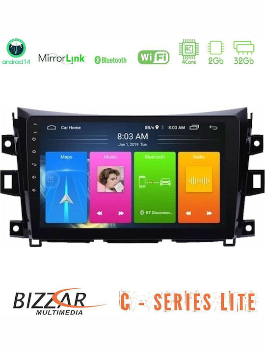 Bizzar Car Audio System for Nissan Navara / NP300 2016-2021 (Bluetooth/USB/AUX/WiFi/GPS/Apple-Carplay/Android-Auto) with Touch Screen 9"