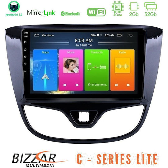 Bizzar Car Audio System for Opel Karl 2017-2019 (Bluetooth/USB/AUX/WiFi/GPS/Apple-Carplay/Android-Auto) with Touch Screen 9"