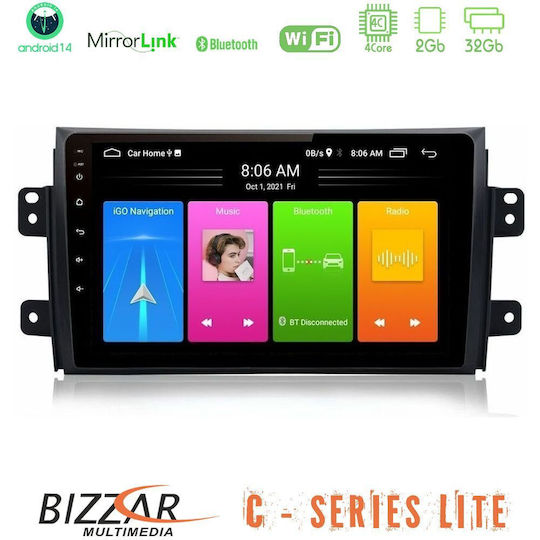 Bizzar Ηχοσύστημα Αυτοκινήτου για Fiat Sedici Suzuki SX4 2005-2013 (Bluetooth/USB/AUX/WiFi/GPS/Apple-Carplay/Android-Auto) με Οθόνη Αφής 9"