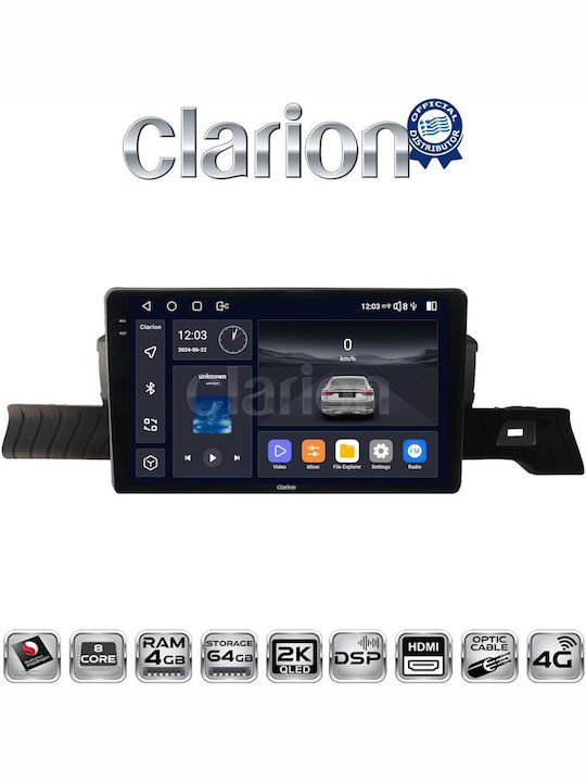 Clarion Ηχοσύστημα Αυτοκινήτου για Citroen C3 2016 (Bluetooth/USB/WiFi/GPS/Apple-Carplay/Android-Auto)