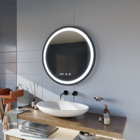 Alista Home Novara Банско Огледало LED Touch 60x60см Черен