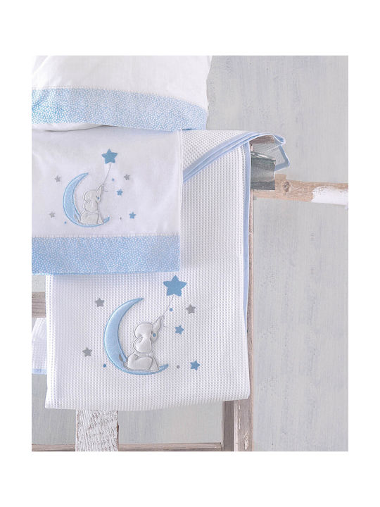Rythmos Fuzzy Baby Sheets Set Crib Cotton Light Blue 100x160cm 4pcs