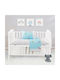 Beauty Home Art Baby Sheets Set Crib Cotton Satin Fitted Light Blue 70x140cm 202100018