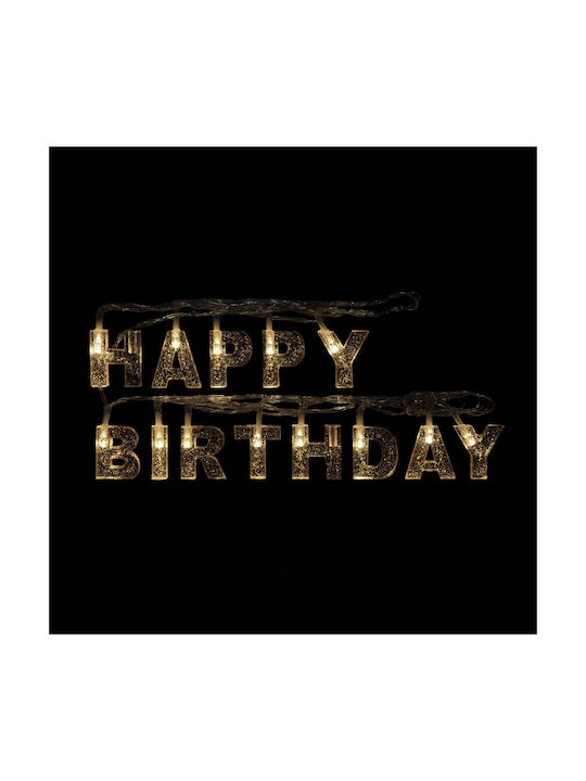 Led Light String Birthday "Happy Birthday" 13 Leds 2 X AA 2 M