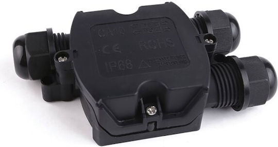 Optonica Elektrisches Gehäuse für Außenmontage Verzweigung Wasserdicht IP68 in Schwarz Farbe