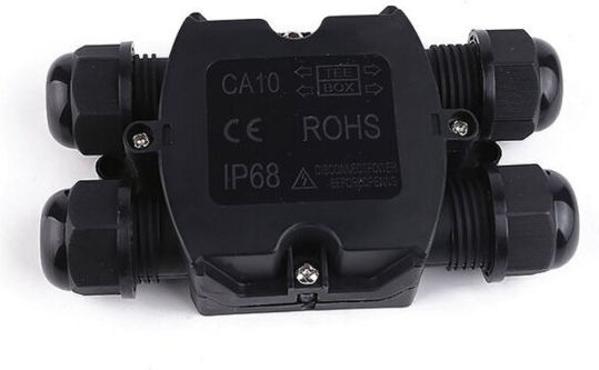 Optonica Elektrisches Gehäuse für Außenmontage Verzweigung Wasserdicht IP68 in Schwarz Farbe