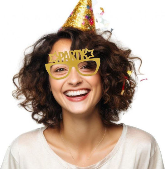 GoDan Paper Birthday Glasses Set of 6 Party Gold Silver Black