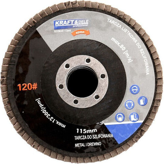 Kraft & Dele Disc de șlefuire P40 pentru șlefuire Μetal, de lemn și Materiale de construcție 115mm 10buc