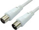Lancom Cablu Antenă Coaxial de sex masculin - Coaxial de sex feminin Alb 1.5m (02.006.0105)